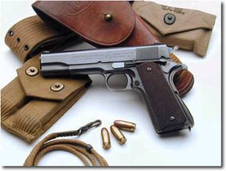 Still in use by the USMC, the 1911 semi-automatic handgun has been around over a century. Remember when it was used in all those school shootings in the 1950's. [Me neither.]